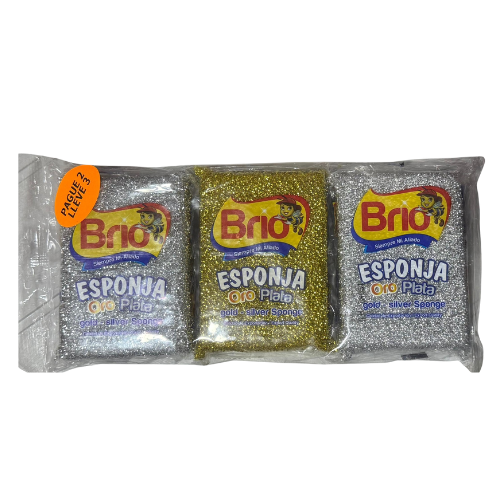 ESPONJA ORO PLATA BRIO X3 UND