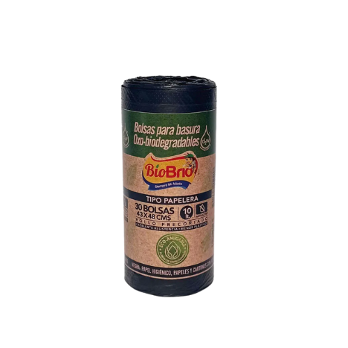 BOLSA DE BASURA NEGRA TIPO PAPELERA 30UND