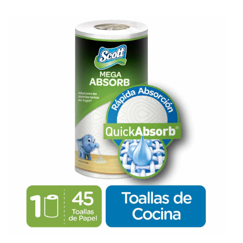 TOALLA DE COCINA SCOTT MEGA ABSORB 45HOJAS